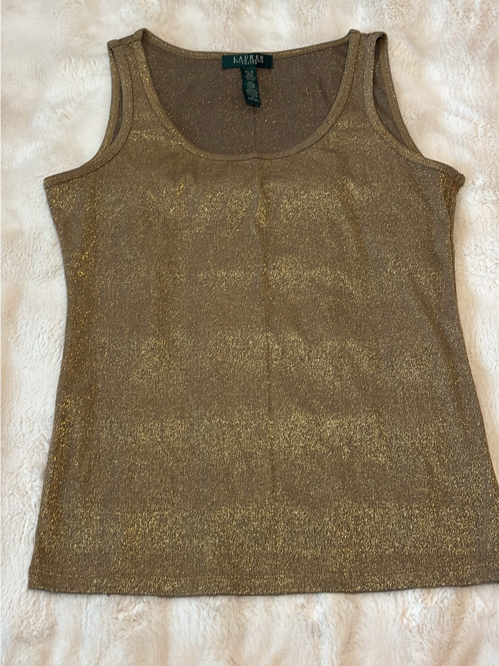 Ralph Lauren Metallic Gold Scoop Neck Tank